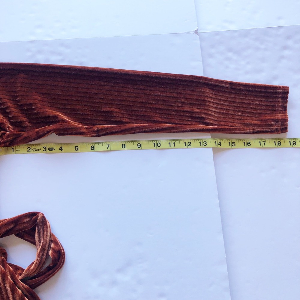 Baltic Born Dress Womens Small Jada Ribbed Velvet Wrap Copper Maxi Long Sleeve - Picture 7 of 9